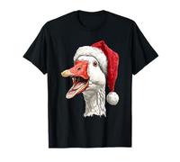 Funny Christmas Goose Santa Hat T-Shirt
