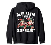 Funny Christmas Group Project Elf Holiday Humor Zip Hoodie