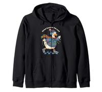 Funny Christmas Ice Skating Goose Festive Holiday Design Zip Hoodie