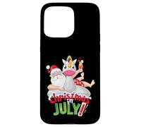 Funny Christmas in July Shirt Summer Unicorn Float Xmas Case for iPhone 15 Pro Max