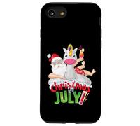Funny Christmas in July Shirt Summer Unicorn Float Xmas Case for iPhone SE (2020) / 7/8