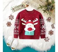 Funny Christmas Jumper Boys Christmas Jumper Boys with Stag Head Print, Crew Neck Christmas Sweater Stretch Christmas Winter Jumper Comfortable Christmas Sweatshirt Christmas Outfit Autumn