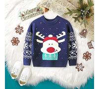 Funny Christmas Jumper Boys Christmas Jumper Boys with Stag Head Print, Crew Neck Christmas Sweater Stretch Christmas Winter Jumper Comfortable Christmas Sweatshirt Christmas Outfit Autumn