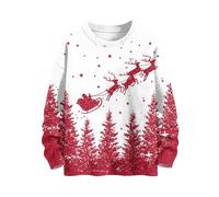 Funny Christmas Jumper Christmas Sweatshirt for Women Resistant Eve Clothes Long Sleeve Tops at Party Crew Neck Vintage Jumpers to Gathering Comfortable T Shirts for Parade Red L
