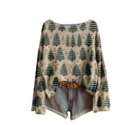 Funny Christmas Jumper for Women, Long Sleeve Loose Fit Boat Neck Sweater Pullover, Festive Knitted Jumper with Multiple Designs for Holiday & Casual Wear