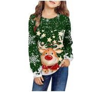 Funny Christmas Jumper Girls Christmas Sweatshirt Children Red Fun Christmas Jumper with Christmas Motifs Comfortable Christmas Costume Teenager Girls