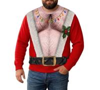 Funny Christmas Jumper Men 3D Printed Hairy Chest Christmas Jumper | Unisex Hairy Body Custom Funny Xmas Sweatshirts Xmas Sweatshirts Men Novelty Graphic xmas gifts for Him