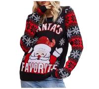 Funny Christmas Jumpers, Christmas Sweaters for Women, Crew Neck Knitted Jumper Tops Stylish Alpaca Fair Isle Winter Jumpers Ladies Xmas Jumpers Ugly Christmas Jumpers Casual Tops Xmas Knitwear