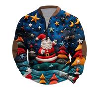 Funny Christmas Jumpers for Men 3D Printed Santa Claus Reindeer Snowman Xmas Tree Pullover Sweaters Ugly Christmas Jumper for Office Parties, Family Gatherings, Christmas Jumpers for Men