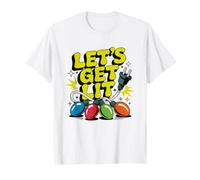 Funny Christmas Lights Let's Get Lit Holiday Humor Party T-Shirt