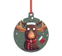 Funny Christmas Moose head Crystal Clear Christmas Tree Ornaments, Modern Acrylic Alternative to holiday decor