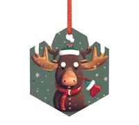 Funny Christmas Moose head Crystal Clear Christmas Tree Ornaments, Modern Acrylic Alternative to holiday decor