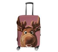 Funny Christmas Moose Head Luggage Cover Tsa Approved Suitcase Covers for Luggage Elastic Washable Suit Case Covers Anti-Scratch Travel Luggages Sleeve Suitcase Protector Fits 19-30 Inch Case(), White