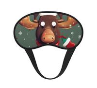 Funny Christmas Moose Head Print Adjustable Eye Cover for Sleeping, Comfortable, Pressure-Free and Breathable Sleeping Masks