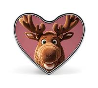 Funny Christmas Moose head Rocky Mountain Range Lapel Pin - Heart Shape Brooch Pins for Men & Women Suit Accessories, 1" Lightweight Enamel Lapel Pins Buttons for Backpacks, Hats, Bags, Lanyards