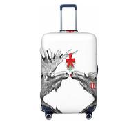 Funny Christmas Moose Kissing Under Mistletoe Travel Luggage Covers - Elasticity Suitcase Covers Protector for Luggage 18-32 Inch