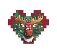 Funny Christmas Moose Print Building Brick Puzzles, Family Keepsake Romantic Home Decor Anniversary Birthday Gifts