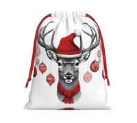 Funny Christmas Moose Ultra Soft Velvet Gift Bag, Stylish Design, Preferred For Holidays