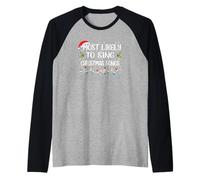 Funny Christmas Most Likely to Sing Christmas Songs Raglan Baseball Tee