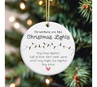 Funny Christmas Ornament for Co-Workers - Ceramic Xmas Tree Decoration, Office Exchange, Secret Santa Gift for Colleagues, Hanging Ornament (LE28)