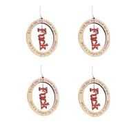 Funny Christmas Ornament, Last Fuck On Thread Wooden Christmas Tree Decorations Last Fuck I Have Hanging Ornament 2024 My Last Fuck To Give Prank Ornament Party Home Décor (4PCS),红色
