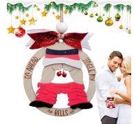 Funny Christmas Ornaments | Creative Christmas Tree Wood Ornaments Christmas Decor Tree Ornaments Decorated With Bows, Bells