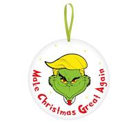Funny Christmas Ornaments, Make Christmas Great Again Ceramic Ornaments, Cute Christmas Tree Home Wall Mantel Hanging Decor, Holiday Party Decor Supplies, White Elephant Gifts for Friends Coworkers