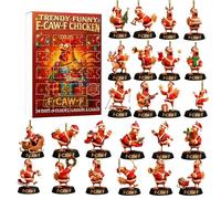 Funny Christmas Ornaments,Rooster Pendant 2D Acrylic - Countdown to Christmas - for Kids Teens Adults Holiday Seasonal Halloween Thanksgiving Easter