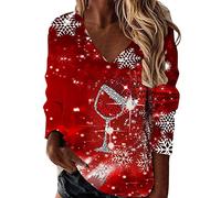 Funny Christmas Outfits Women Womens Christmas Tops UK Christmas Tshirts Women Funny Long Sleeve Going Out Tops Women Ladies Going Out Tops Going Out Top Women's Christmas Sweatshirt Silver