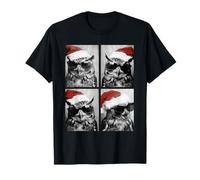 Funny Christmas Owls with Sunglasses Santa Hat Festive Meme T-Shirt