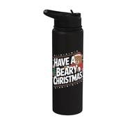 Funny Christmas Pun - Have A Beary Christmas Stainless Steel Insulated Water Bottle