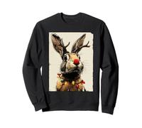 Funny Christmas Rabbit Holiday Lights Festive Forest Animal Sweatshirt