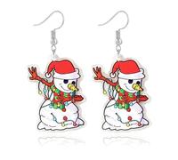 Funny Christmas Santa Claus Dangle Earrings for Women Cute Christmas Tree Snowflake Snowman Earrings Red Green White 3D Jingle Bell Earrings Holiday Party Christmas Jewelry Gifts, Acrylic, No Gemstone