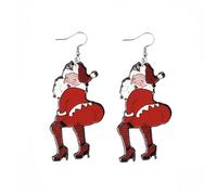Funny Christmas Santa Claus Dangle Earrings for Women Cute Christmas Tree Snowflake Snowman Earrings Red Green White 3D Jingle Bell Earrings Holiday Party Christmas Jewelry Gifts, Acrylic, No Gemstone