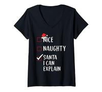 Funny Christmas Santa I Can Explain V-Neck T-Shirt