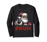 Funny Christmas Santa Merry Christmas Bruh Long Sleeve T-Shirt