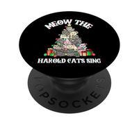 Funny Christmas Sarcastic naughty meow the harold cats sing PopSockets Adhesive PopGrip