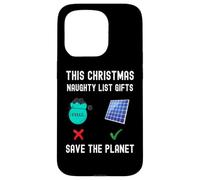 Funny Christmas Save The Planet Climate Change Naughty List Case for iPhone 15 Pro