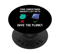 Funny Christmas Save The Planet Climate Change Naughty List PopSockets Adhesive PopGrip
