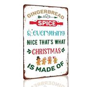 Funny Christmas Sign Gingerbread Spice And Everything Nice That's What Christmas Is Made Of Metal Tin Sign For Home Cafes Office Store Pubs Club Kitchen Farmhouse Bar Wall Decor Art 8 x 12 Inch