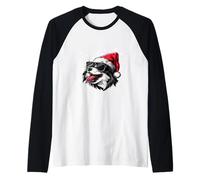 Funny Christmas Skunk | Xmas Party Holidays Raglan Baseball Tee