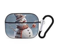 Funny Christmas Snowman AirPods Pro Case Cover with Keychain Ring PC Hard Shell Protective Case for AirPods Pro 2nd for Women Men Generation Easy Open Full Drop Protection Cover Black-Style