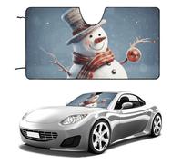 Funny Christmas Snowman Car Windshield Sun Shade Keep Car Interior Cool 51"x28" Folding Front Window Sun Shade, Heat Shield for SUV, Truck, Blocks UV