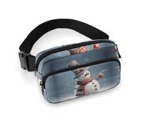 Funny Christmas Snowman Printed Fanny Pack Fanny Packs for Women Men,Crossbody Bag Large Chest Bag with Adjustable Strap for Outdoors Workout Traveling Casual Running, Funny Christmas Snowman, 20x13cm