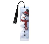 Funny Christmas Snowman Printed Metal Bookmarks S - Black Lightweight Aluminium Book Marker for Books, Journals & Gifts, Ideal Book Lovers, Holiday Decor & Crafts
