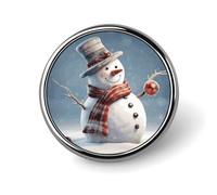 Funny Christmas Snowman Round Badge Cute Enamel Lapel Pin Brooches Button Pin Personalized Clothing Decoration Unisex Badge Holder Hats Bags Shirts Decor