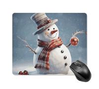 Funny Christmas Snowman Square Mouse Pad Portable Computer Mousepad with Non-Slip Rubber Base 18 * 22cm Ultra-Thin Gaming Mouse Mat for Computer Laptop Office Desk Accessories