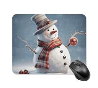 Funny Christmas Snowman Square Mouse Pad Portable Computer Mousepad with Non-Slip Rubber Base 20 * 25cm Ultra-Thin Gaming Mouse Mat for Computer Laptop Office Desk Accessories