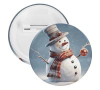 Funny Christmas Snowman Tinplate Badge Personalized Round Brooch Large Craft Button Suitable for Teachers, Nurses, Doctors, Staff, Party Gift Accessories, 1Pcs, Plastic, plastics