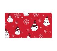 Funny Christmas Snowmen and Snowflakes,Mouse Pad Large Desk Pad Computer Keyboard Mouse Mat with Non Slip Rubber Base 40 x 70 cm